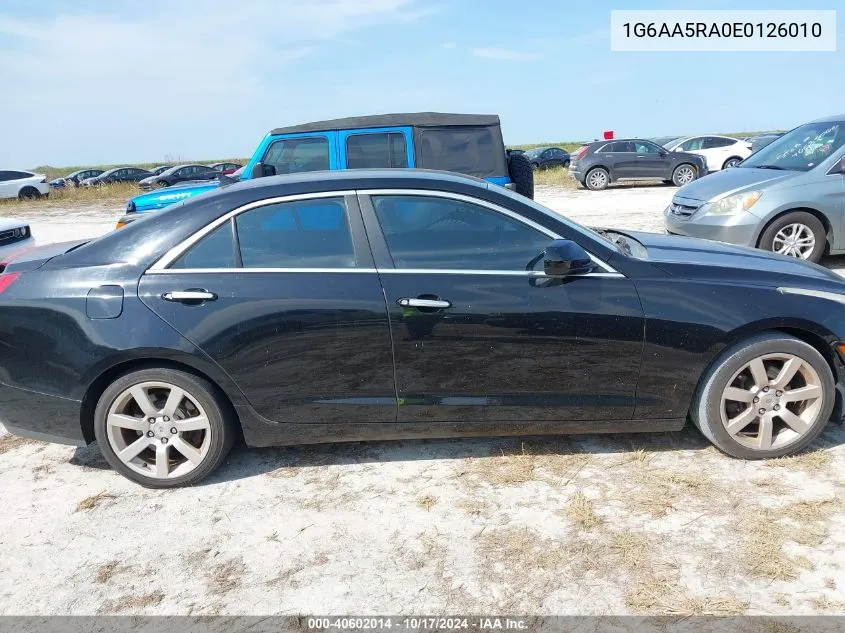 2014 Cadillac Ats Standard VIN: 1G6AA5RA0E0126010 Lot: 40602014