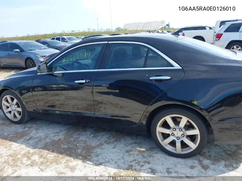 2014 Cadillac Ats Standard VIN: 1G6AA5RA0E0126010 Lot: 40602014