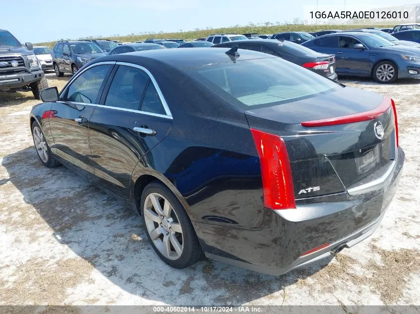 2014 Cadillac Ats Standard VIN: 1G6AA5RA0E0126010 Lot: 40602014