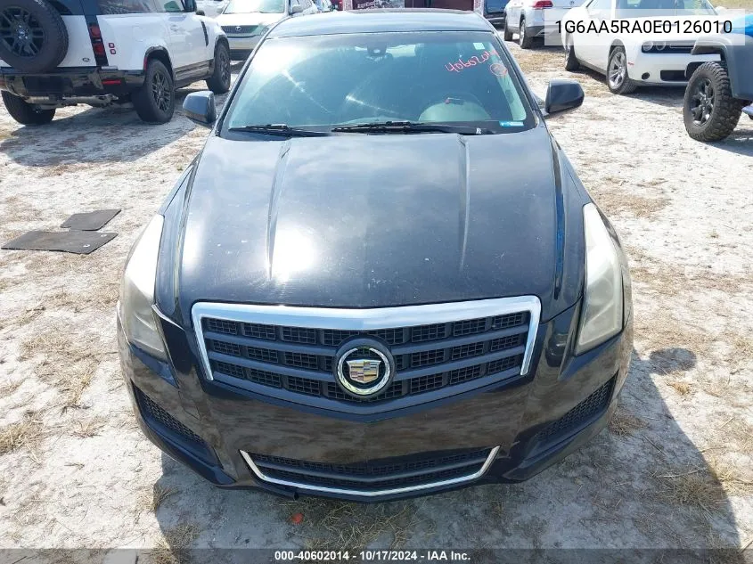 2014 Cadillac Ats Standard VIN: 1G6AA5RA0E0126010 Lot: 40602014