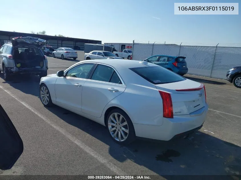 1G6AB5RX3F0115019 2015 Cadillac Ats Luxury