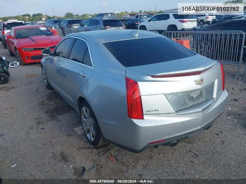 2015 Cadillac Ats Luxury VIN: 1G6AB5RX0F0102762 Lot: 39760048