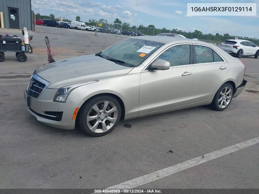 2015 Cadillac Ats Luxury VIN: 1G6AH5RX3F0129114 Lot: 40048969