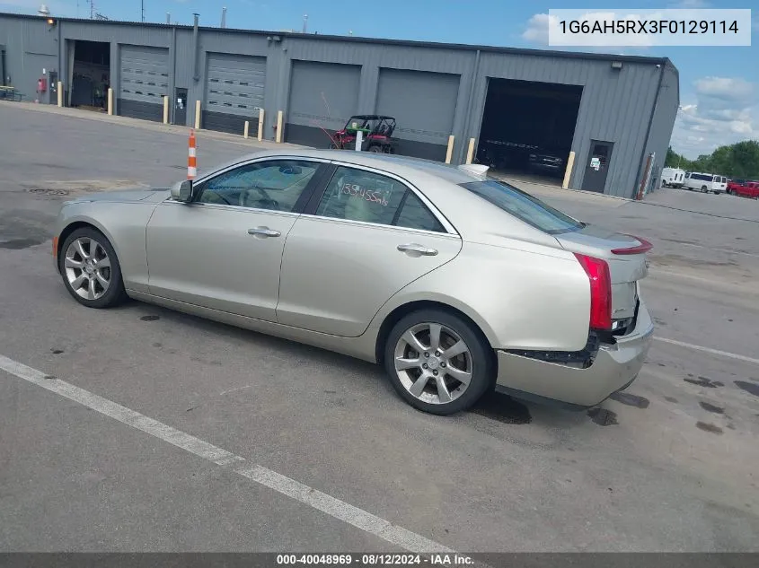 2015 Cadillac Ats Luxury VIN: 1G6AH5RX3F0129114 Lot: 40048969