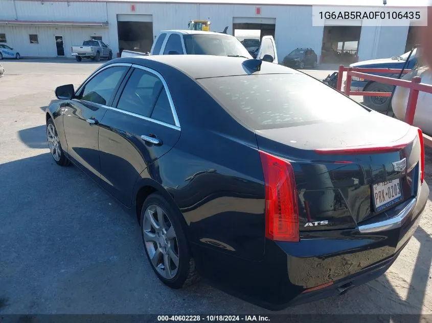 2015 Cadillac Ats Luxury VIN: 1G6AB5RA0F0106435 Lot: 40602228