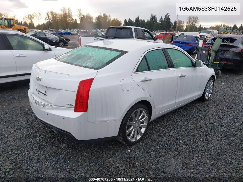 2015 Cadillac Ats Premium VIN: 1G6AM5S33F0142626 Lot: 40707286