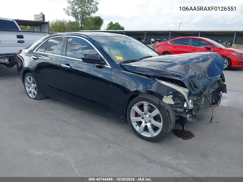 2015 Cadillac Ats Standard VIN: 1G6AA5RAXF0126551 Lot: 40744489