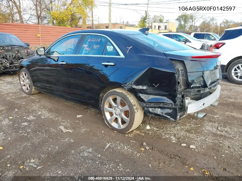 2015 Cadillac Ats Standard VIN: 1G6AG5RX0F0142597 Lot: 40816929