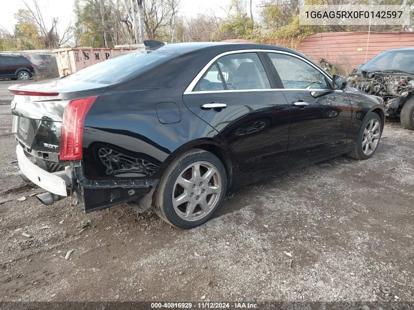 2015 Cadillac Ats Standard VIN: 1G6AG5RX0F0142597 Lot: 40816929