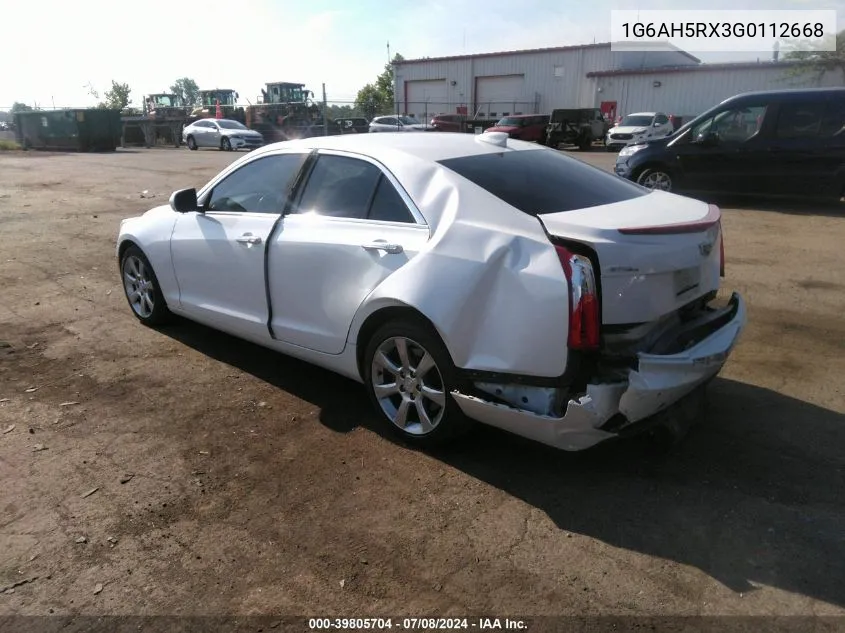 1G6AH5RX3G0112668 2016 Cadillac Ats Luxury Collection