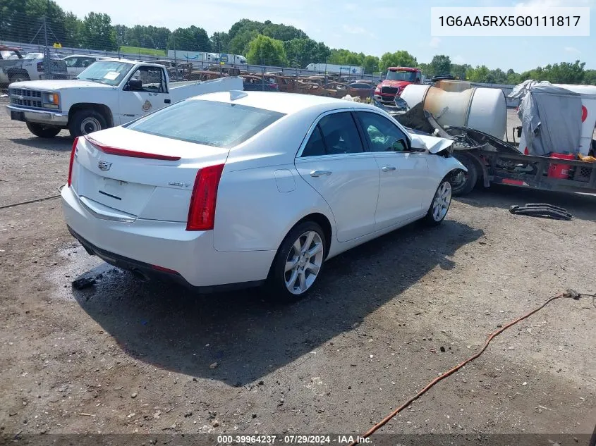 2016 Cadillac Ats Standard VIN: 1G6AA5RX5G0111817 Lot: 39964237