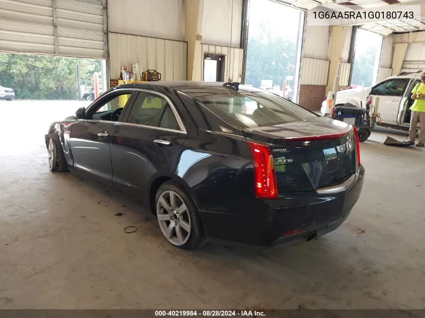 2016 Cadillac Ats Standard VIN: 1G6AA5RA1G0180743 Lot: 40219984