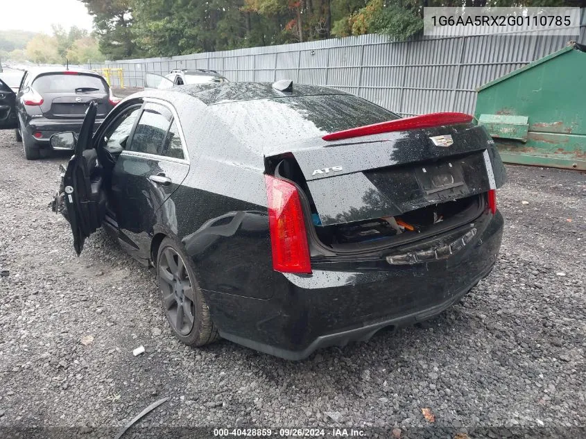 2016 Cadillac Ats Standard VIN: 1G6AA5RX2G0110785 Lot: 40428859