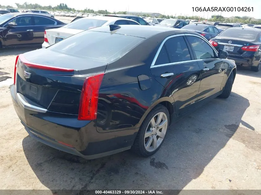 2016 Cadillac Ats Standard VIN: 1G6AA5RAXG0104261 Lot: 40463329