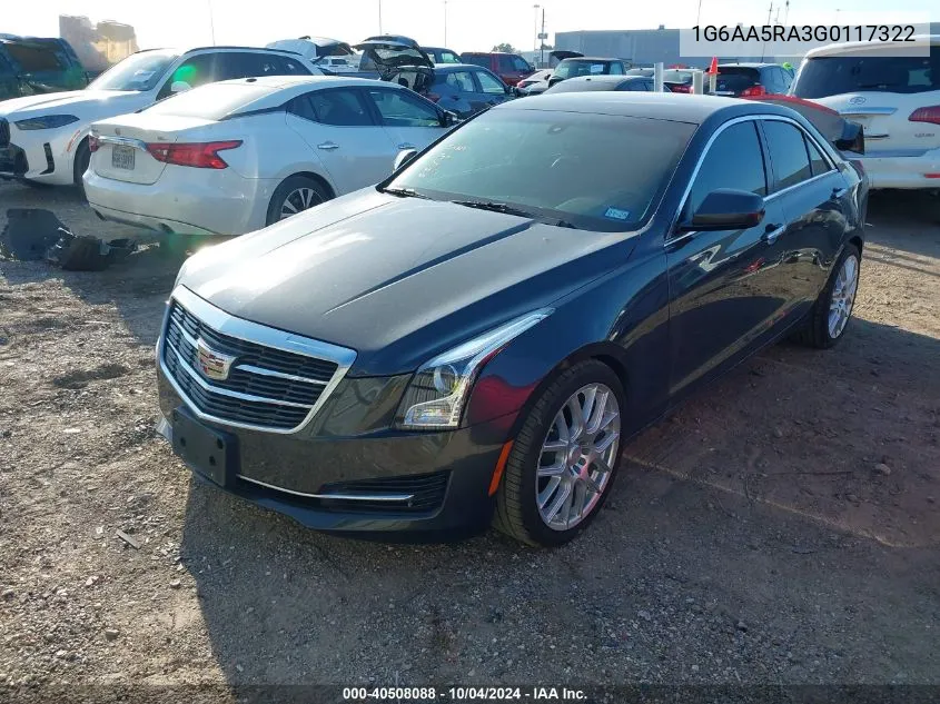 2016 Cadillac Ats Standard VIN: 1G6AA5RA3G0117322 Lot: 40508088