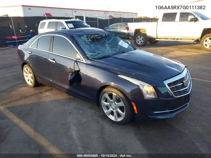 2016 Cadillac Ats Standard VIN: 1G6AA5RX7G0111382 Lot: 40583665