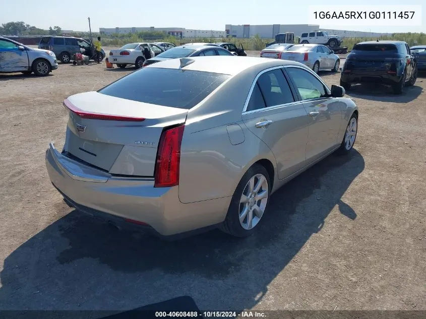 2016 Cadillac Ats Standard VIN: 1G6AA5RX1G0111457 Lot: 40608488