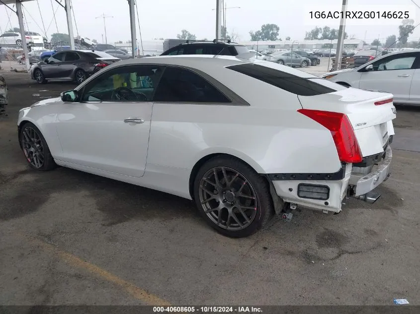 2016 Cadillac Ats Performance Collection VIN: 1G6AC1RX2G0146625 Lot: 40608605