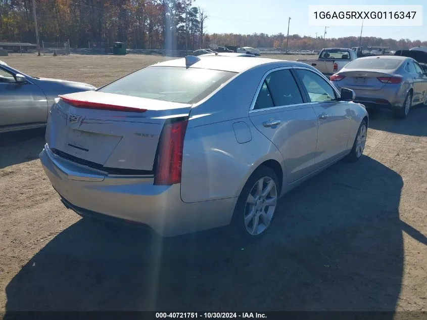 2016 Cadillac Ats Standard VIN: 1G6AG5RXXG0116347 Lot: 40721751