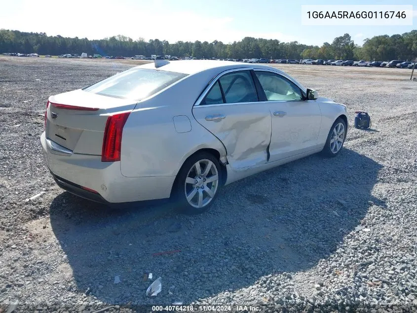 2016 Cadillac Ats Standard VIN: 1G6AA5RA6G0116746 Lot: 40764218