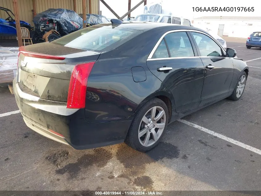 2016 Cadillac Ats Standard VIN: 1G6AA5RA4G0197665 Lot: 40819944