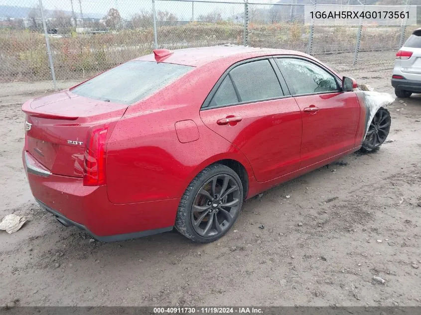 2016 Cadillac Ats Luxury Collection VIN: 1G6AH5RX4G0173561 Lot: 40911730