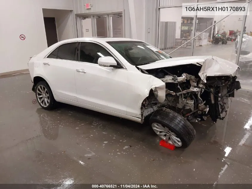 2017 Cadillac Ats Luxury VIN: 1G6AH5RX1H0170893 Lot: 40766521