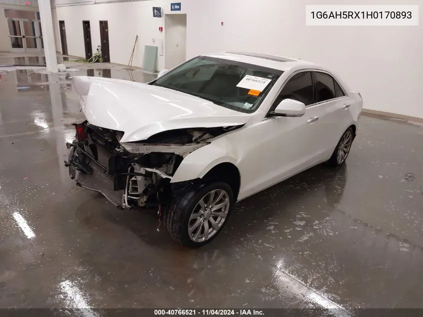 2017 Cadillac Ats Luxury VIN: 1G6AH5RX1H0170893 Lot: 40766521