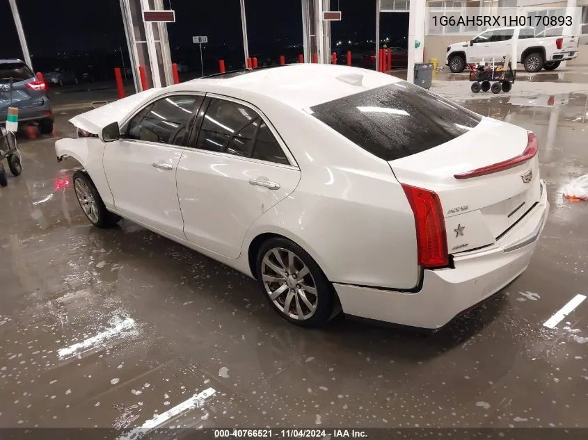 2017 Cadillac Ats Luxury VIN: 1G6AH5RX1H0170893 Lot: 40766521