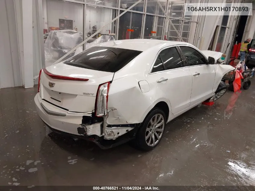 2017 Cadillac Ats Luxury VIN: 1G6AH5RX1H0170893 Lot: 40766521