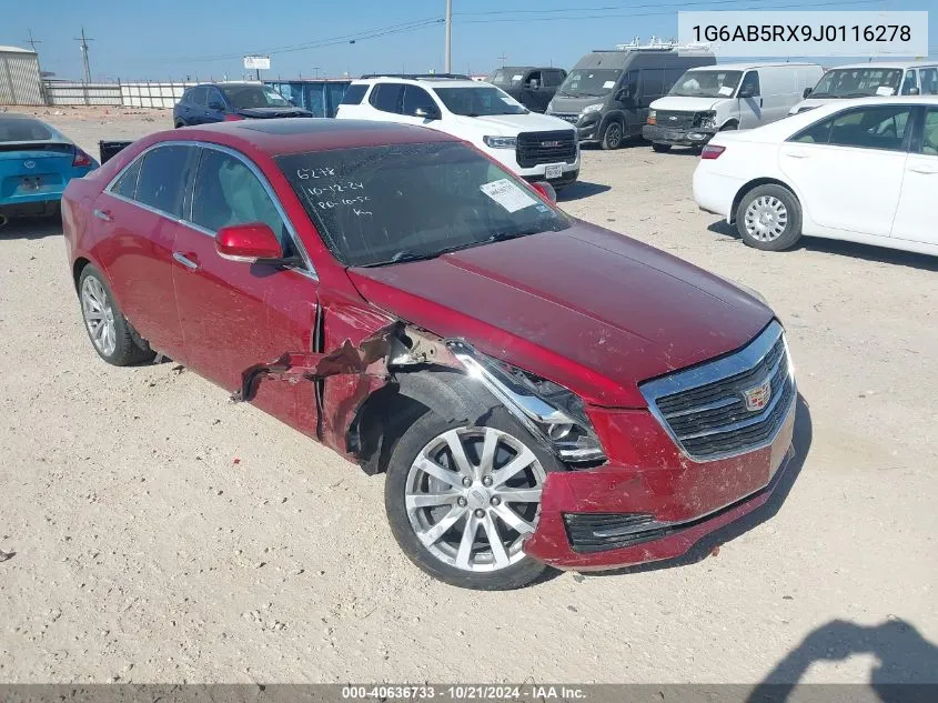 2018 Cadillac Ats Luxury VIN: 1G6AB5RX9J0116278 Lot: 40636733