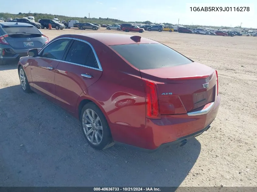 2018 Cadillac Ats Luxury VIN: 1G6AB5RX9J0116278 Lot: 40636733