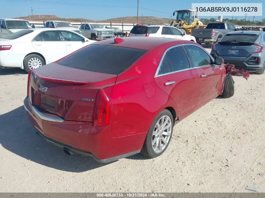 2018 Cadillac Ats Luxury VIN: 1G6AB5RX9J0116278 Lot: 40636733