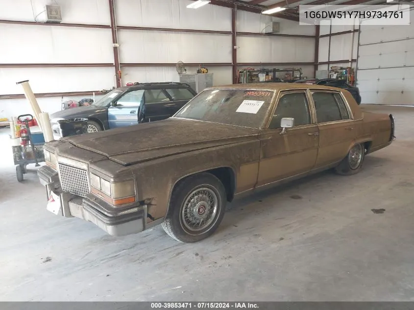 1987 Cadillac Brougham VIN: 1G6DW51Y7H9734761 Lot: 39853471