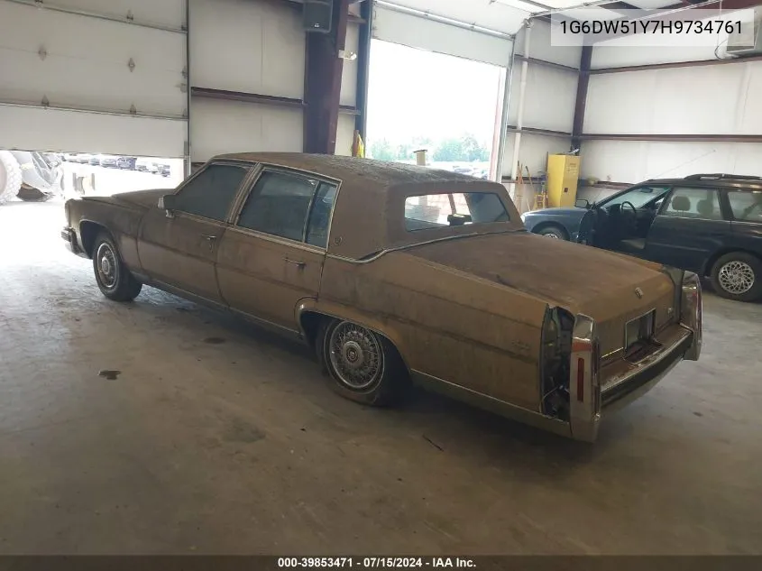 1987 Cadillac Brougham VIN: 1G6DW51Y7H9734761 Lot: 39853471