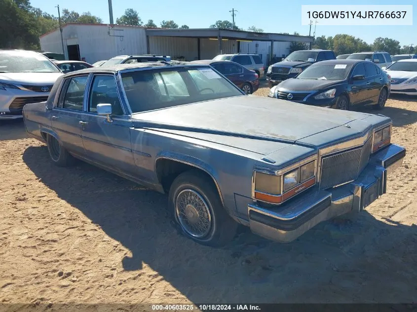 1988 Cadillac Brougham VIN: 1G6DW51Y4JR766637 Lot: 40603525