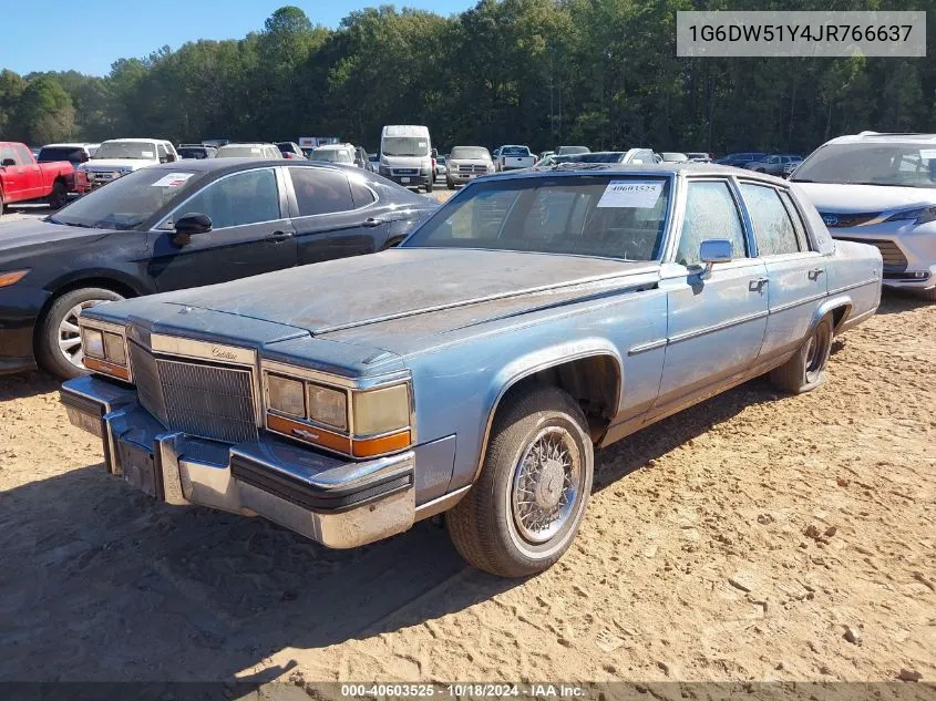 1988 Cadillac Brougham VIN: 1G6DW51Y4JR766637 Lot: 40603525