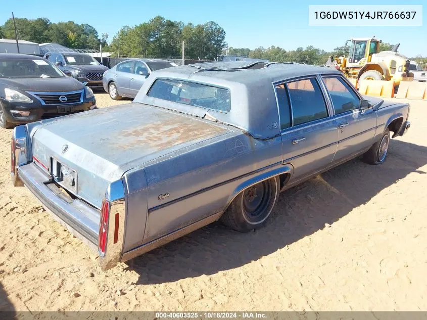 1988 Cadillac Brougham VIN: 1G6DW51Y4JR766637 Lot: 40603525