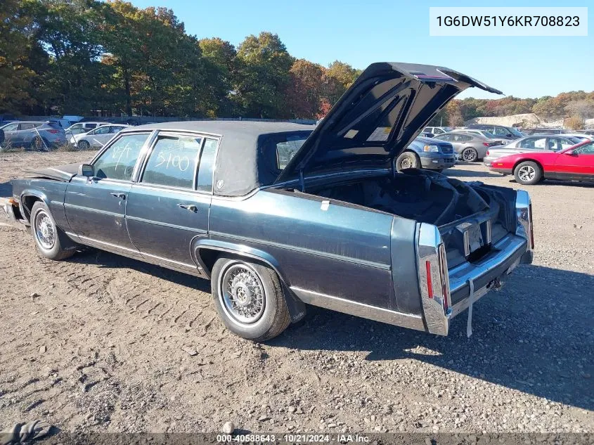 1989 Cadillac Brougham VIN: 1G6DW51Y6KR708823 Lot: 40588643