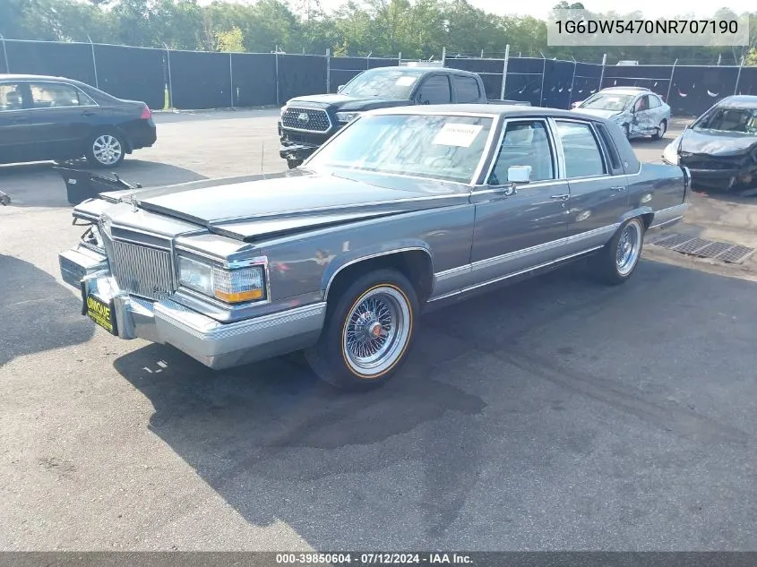 1992 Cadillac Brougham VIN: 1G6DW5470NR707190 Lot: 39850604