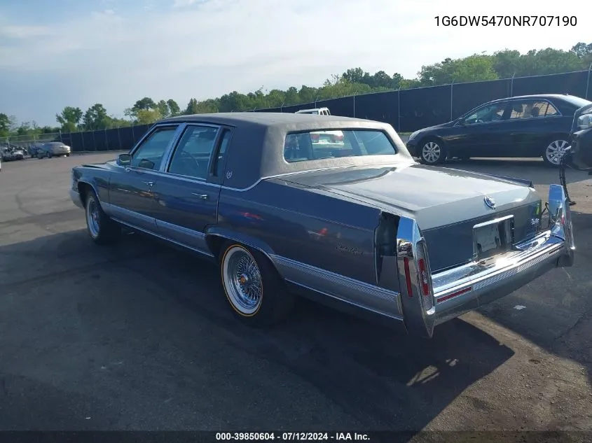 1992 Cadillac Brougham VIN: 1G6DW5470NR707190 Lot: 39850604