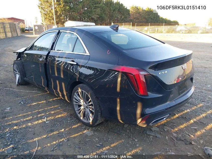 2020 Cadillac Ct4 Premium Luxury VIN: 1G6DF5RK3L0151410 Lot: 40812151