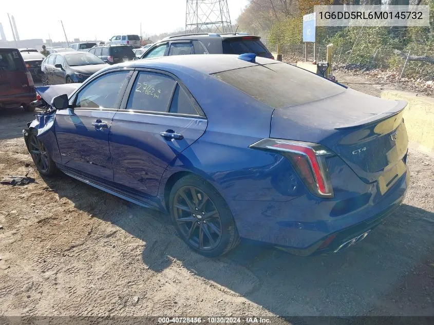 2021 Cadillac Ct4 V-Series VIN: 1G6DD5RL6M0145732 Lot: 40728456