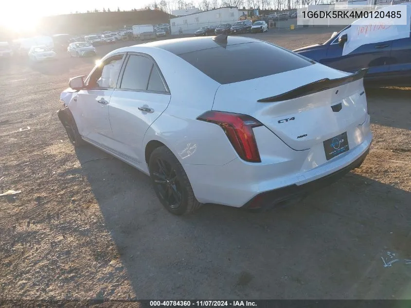 2021 Cadillac Ct4 Luxury VIN: 1G6DK5RK4M0120485 Lot: 40784360