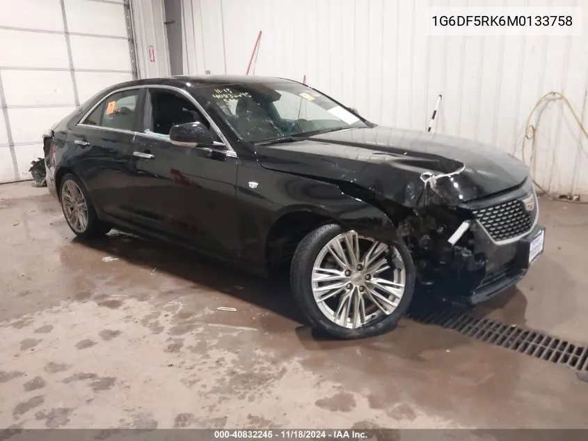 2021 Cadillac Ct4 Premium Luxury VIN: 1G6DF5RK6M0133758 Lot: 40832245