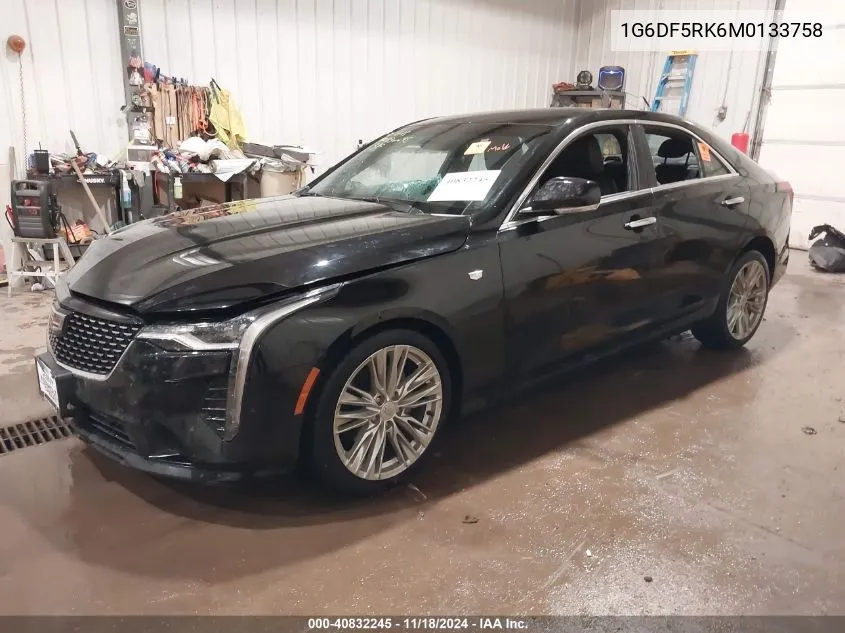 2021 Cadillac Ct4 Premium Luxury VIN: 1G6DF5RK6M0133758 Lot: 40832245