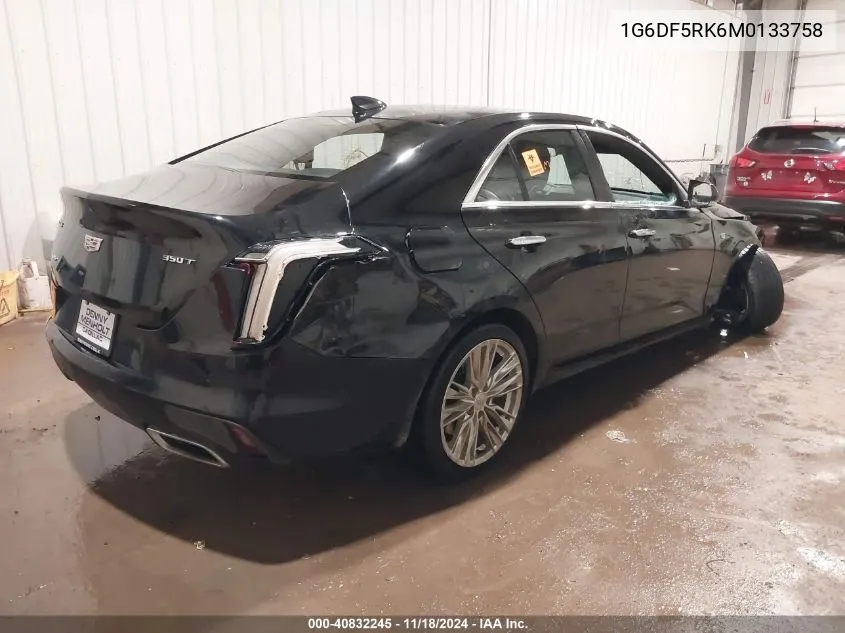 2021 Cadillac Ct4 Premium Luxury VIN: 1G6DF5RK6M0133758 Lot: 40832245