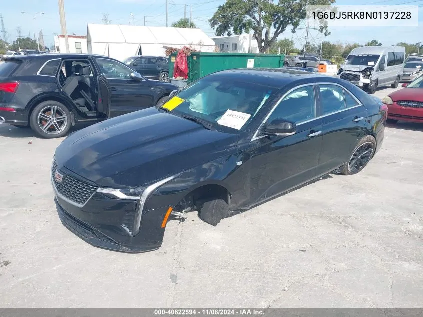 2022 Cadillac Ct4 Luxury VIN: 1G6DJ5RK8N0137228 Lot: 40822594