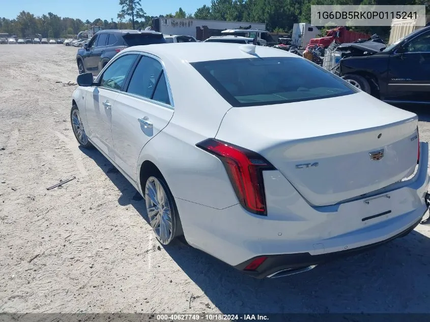 2023 Cadillac Ct4 Premium Luxury VIN: 1G6DB5RK0P0115241 Lot: 40627749