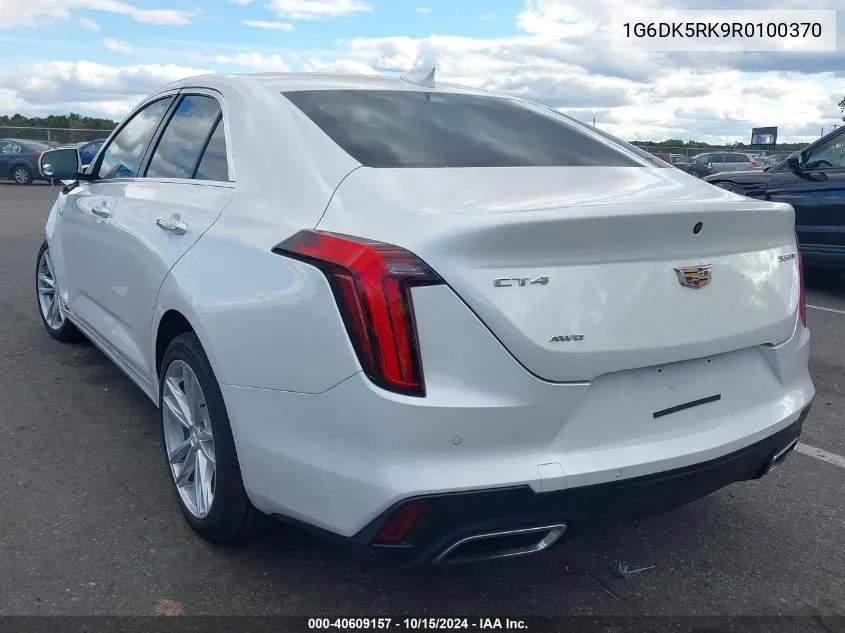 2024 Cadillac Ct4 Luxury VIN: 1G6DK5RK9R0100370 Lot: 40609157